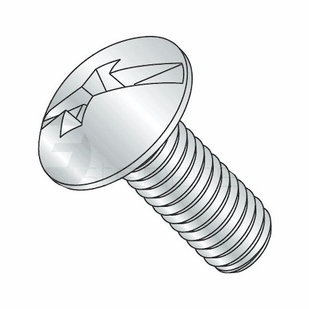 #8-32 X 1-1/2 In Combination Phillips/Slotted Truss Machine Screw, Zinc Plated Steel, 4500 PK